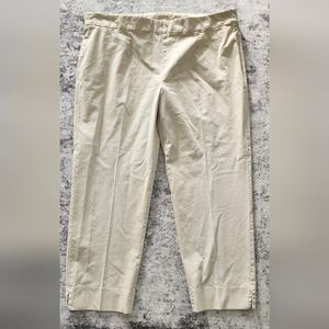Loro Piana $960 Cotton Size Zip Capri Pants Size 50 IT (L) Ivory/Sand